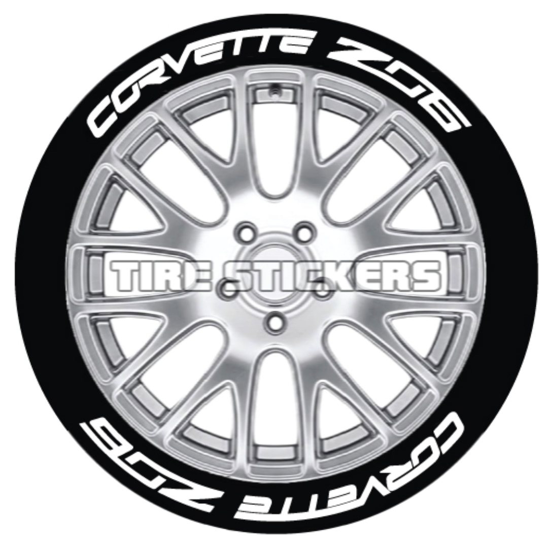 Corvette Z06 Tire Stickers - 8 OF EACH - 19"-21" - 1.25"