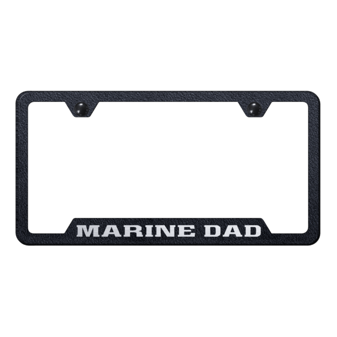 marine-dad-cut-out-frame-laser-etched-rugged-black-40710-corvette-store-online