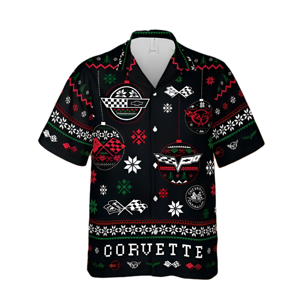 Corvette Generations Ugly Christmas Hawaiian Shirt