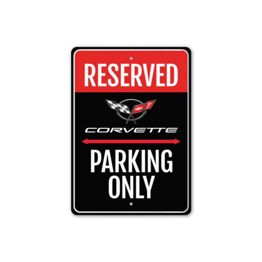 Reserved Corvette Parking Metal Decor Only Sign