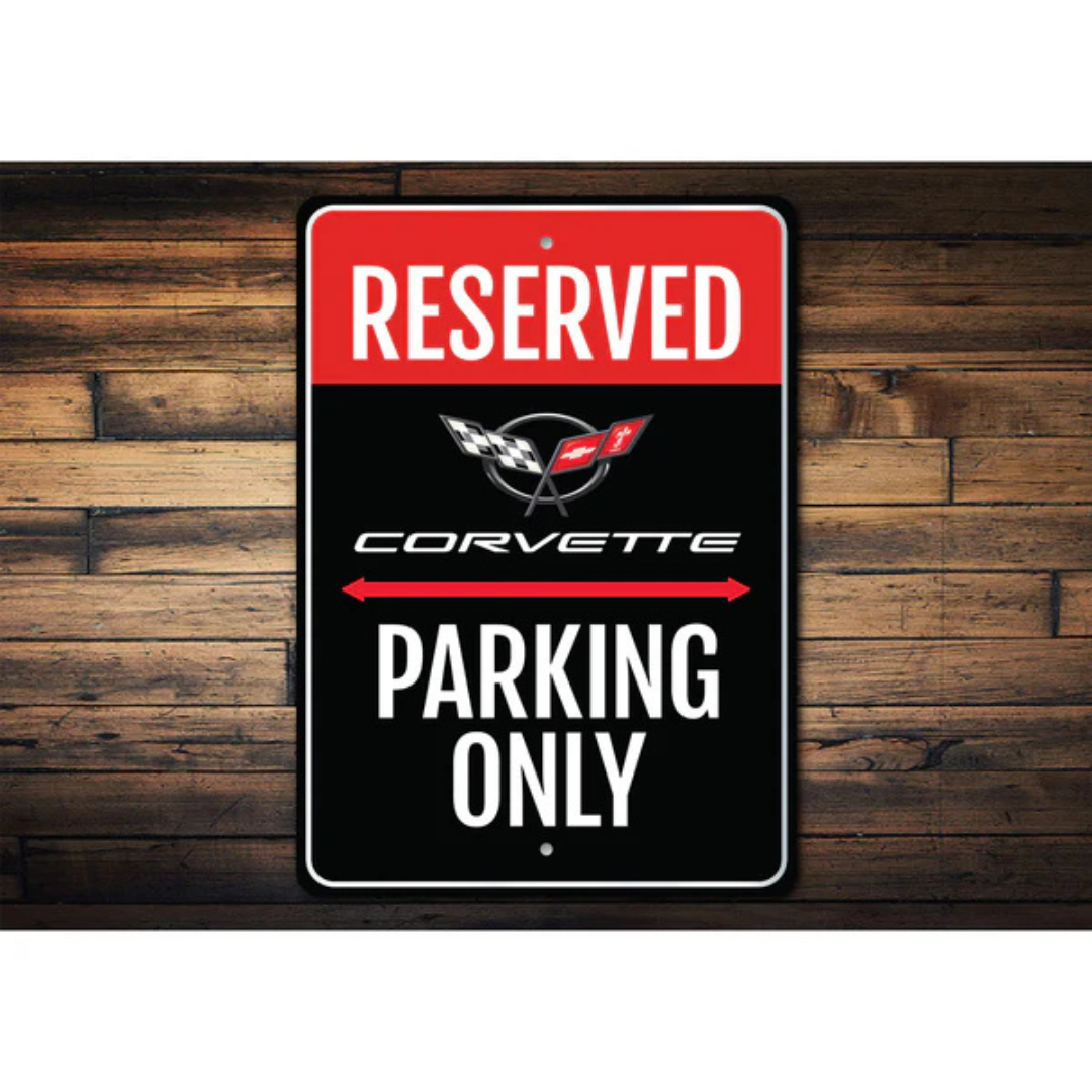 Reserved Corvette Parking Metal Decor Only Sign