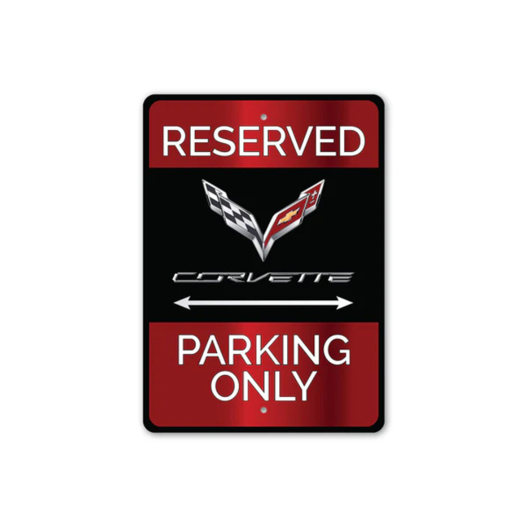 Reserved Corvette Parking Only Metal Decor Sign