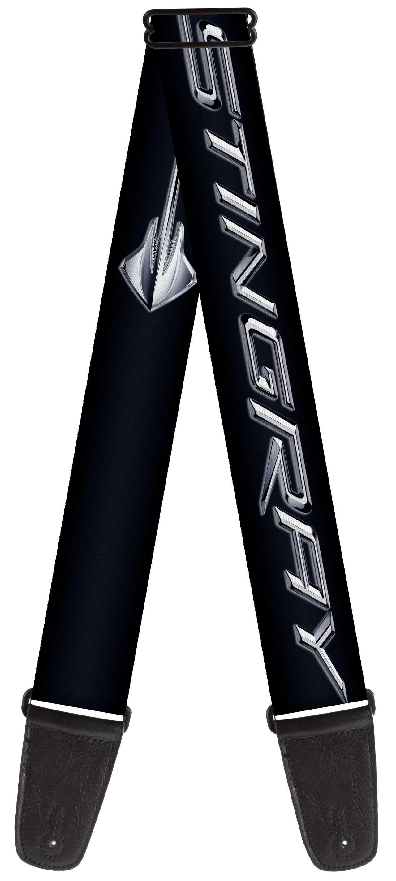 Guitar Strap - C7 STINGRAY Logo Black Silver