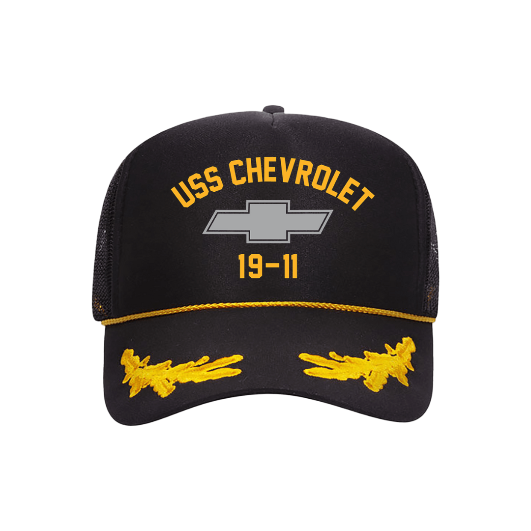 USS Chevrolet Black and Gold Hat
