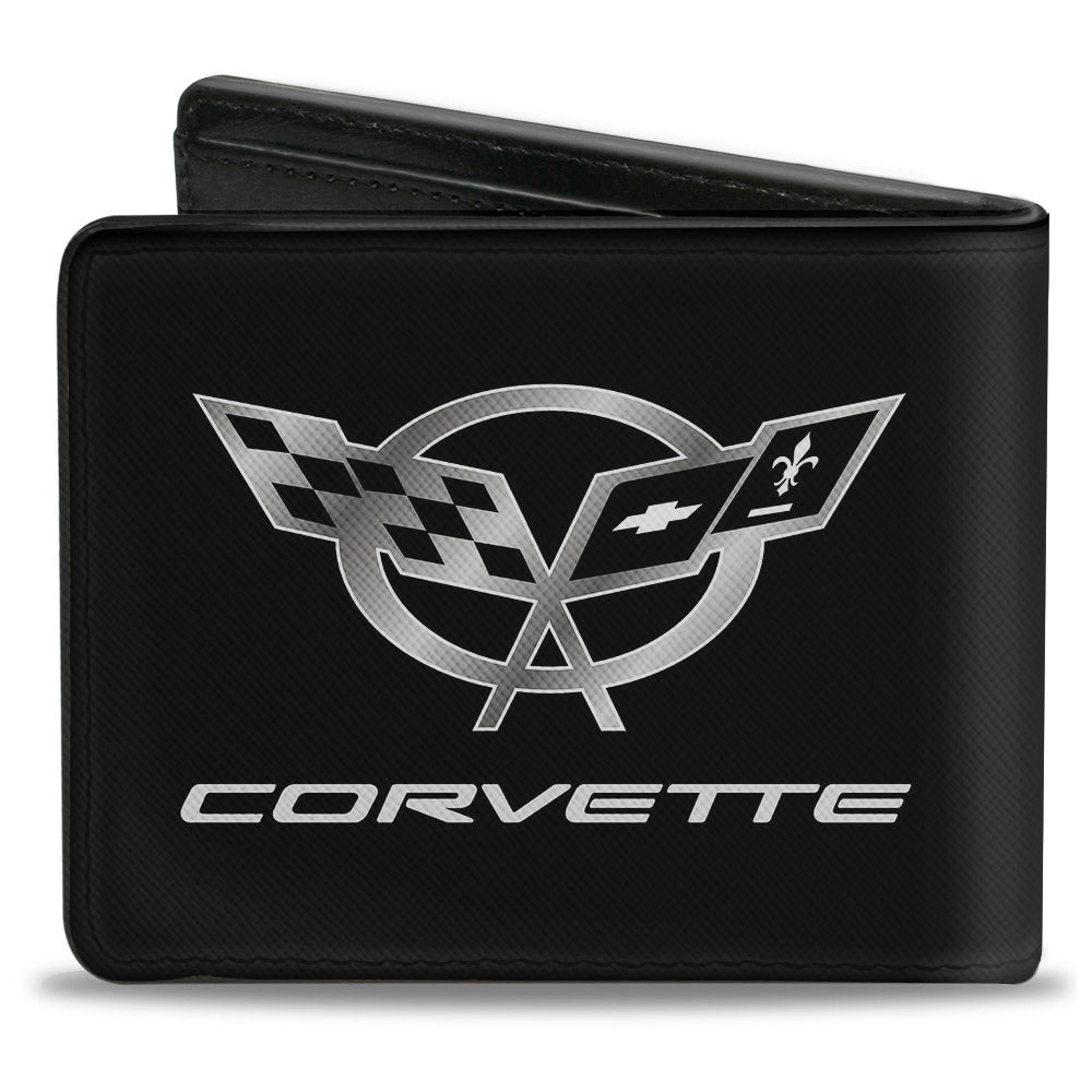 C5 Corvette Black & Silver Bi-Fold Wallet