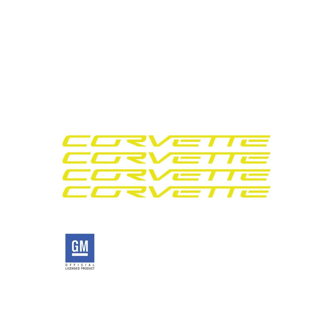C6/C7 Corvette Wheel Lettering Kit - Corvette Script for 4 Wheels - CA