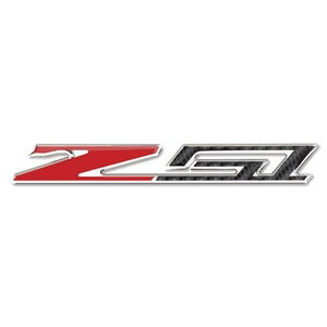 C7 Z51 Corvette Stingray | Carbon Fiber Look w/Chrome Trim Domed Emblem - [Corvette Store Online]