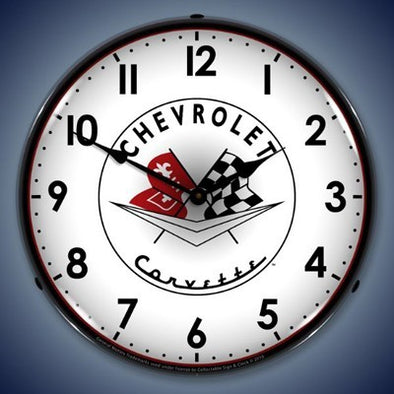 1956- 57 Corvette Wall Lighted Clock - [Corvette Store Online]
