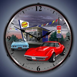 1968 Corvette Lighted Wall Clock - [Corvette Store Online]