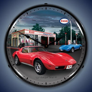 1974 Corvette Lighted Wall Clock - [Corvette Store Online]