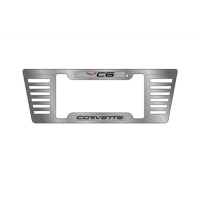 Rear-Louver-License-Plate-Frame-w/Emblem-200021-Corvette-Store-Online