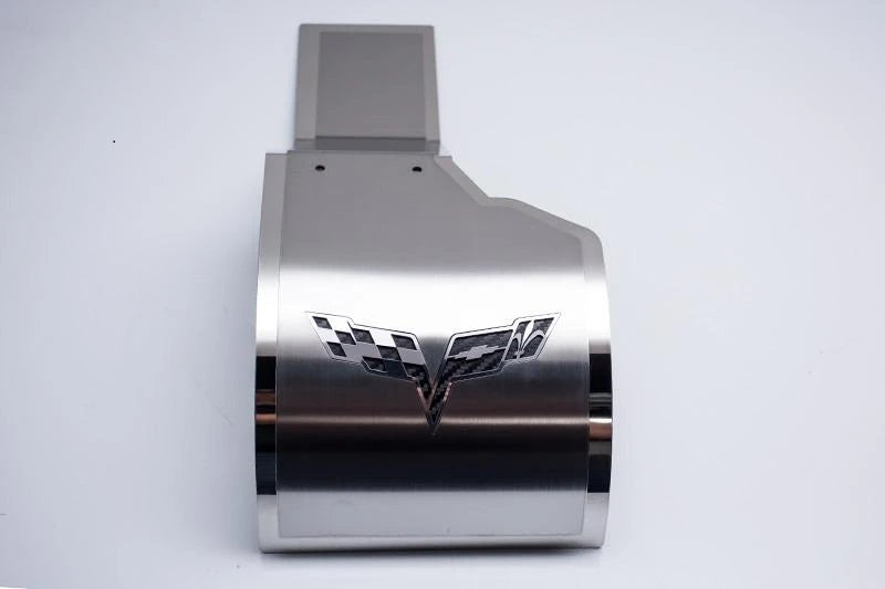 C6 Corvette - Deluxe Alternator Cover Crossed Flags Emblem