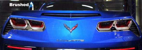 C7 Corvette | 8pc Tail Light Bezel Trim | Etched Emblem