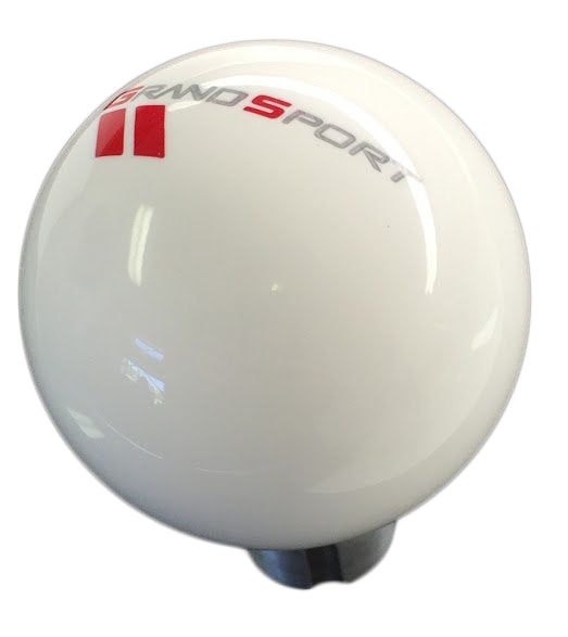 White-Shift-Knob-W/Grand-Sport-Logo-204477-Corvette-Store-Online