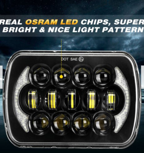 C4 Corvette 1984-1996 120W Osram LED Headlight Hi-Lo Beam With Halo DRL Pair