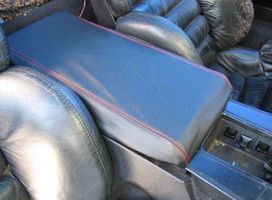Leather-Armrest-Cover---Black-W/White-Stitch-&-6/8in-Padding-207547-Corvette-Store-Online
