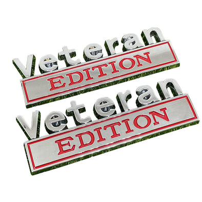 Veteran-Edition-Car-Emblem-Fender-Badge---Black/Silver-210643-Corvette-Store-Online