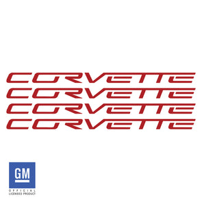 Wheel-Lettering-Kit---Corvette-Script-for-4-Wheels---Gloss-Red-211618-Corvette-Store-Online