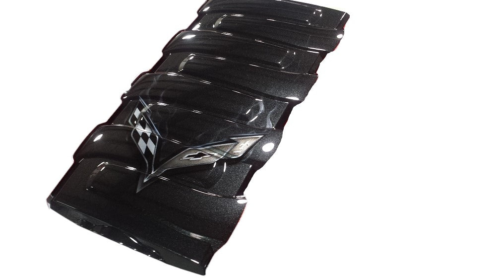 Custom-Painted-Smoothie-Engine-Plenum-Cover-W/Airbrushed-Cross-Flags-Logo-211789CP-Corvette-Store-Online