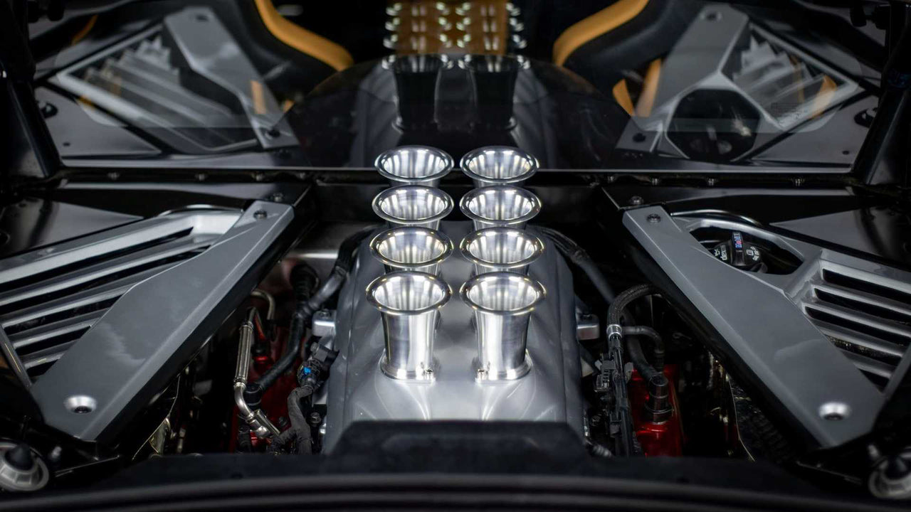 Custom-Painted-Engine-Cover-W/Silver-Velocity-Stacks-211954CP-Corvette-Store-Online