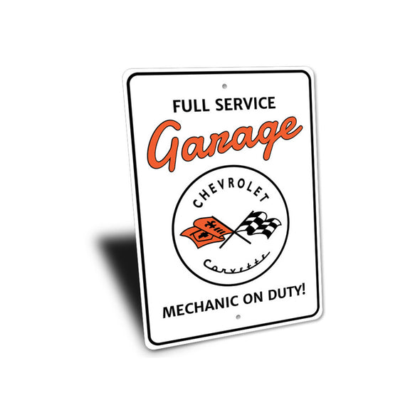 Full Service C1 Corvette Garage - Aluminum Sign