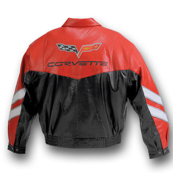 Corvette Grand Sport Leather Jacket Red/Black - [Corvette Store Online]