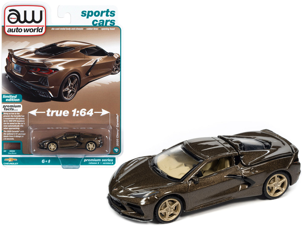c8-corvette-stingray-zeus-bronze-metallic-sports-cars-limited-edition-1-64-diecast-model-car-by-autoworld