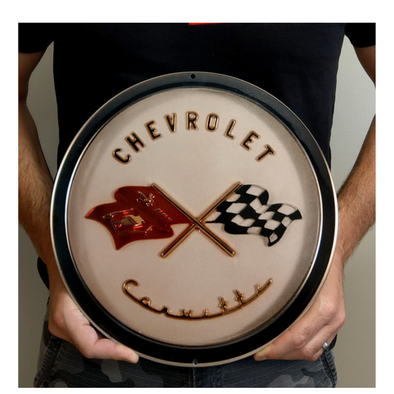 C1 Corvette Emblem Steel Sign