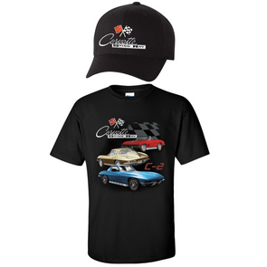 C2 Corvette Trio T-Shirt and Hat Bundle