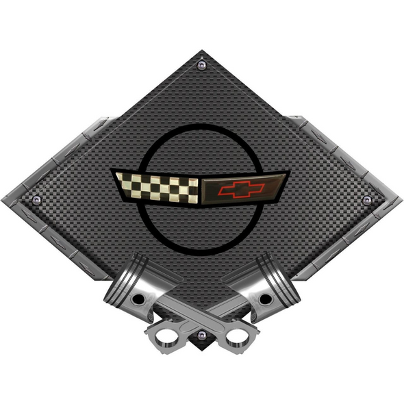 c4-corvette-black-diamond-cross-pistons-steel-sign-1991-1996