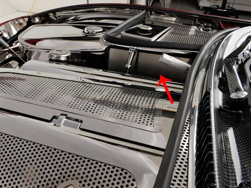 C5 Corvette Battery Shroud Cover Perforated Polished Stainless Steel