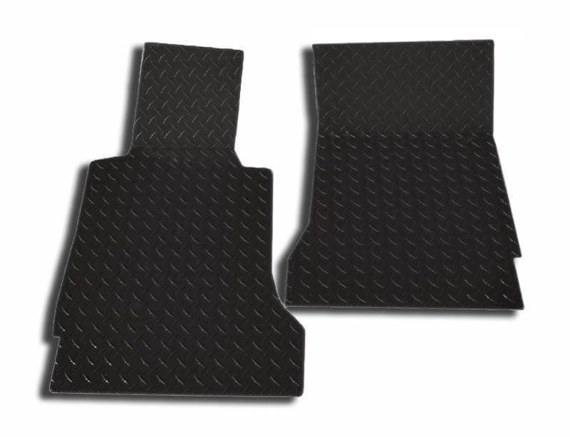 C5 Corvette Black Diamond Plate Aluminum Floor Mats 2Pc