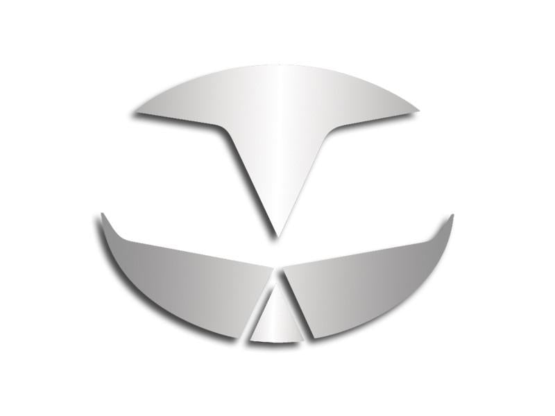 C5 Corvette Convertible Waterfall Emblem Inserts - Polished Stainless Steel