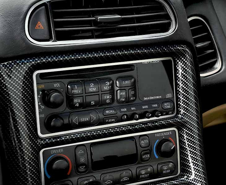 C5 Corvette Dash Bezel Kit - Brushed Stainless Steel 6Pc Set