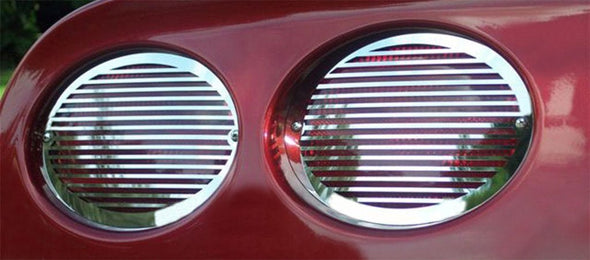 C5 Corvette Taillight Grilles | Billet Style Polished Stainless Steel