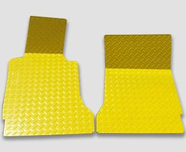 C5 Corvette Yellow Diamond Plate Aluminum Floor Mats 2Pc