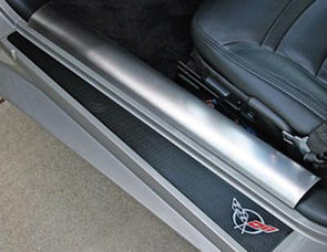 C5 Corvette Doorsills Inner 2Pc  - Brushed Stainless Steel