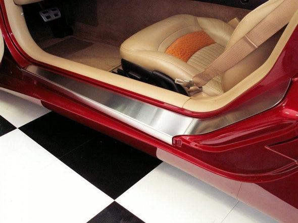 C5 Corvette Full Doorsills Outer - Brushed Stainless Steel