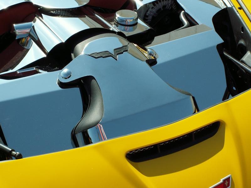 C6 Corvette Air Tube Cover - Polished Stainless Steel (2006-2013 C6 / Z06 / Grand Sport)