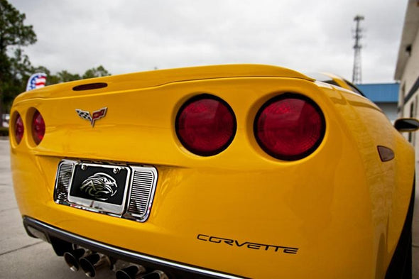 C6 Corvette Billet Style Tag Back Plate / License Plate Frame - Polished Stainless Steel