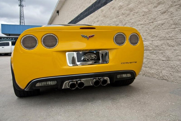 C6 Corvette Billet Style Taillight Covers w/ Black Out Kit - Polished Stainless Steel