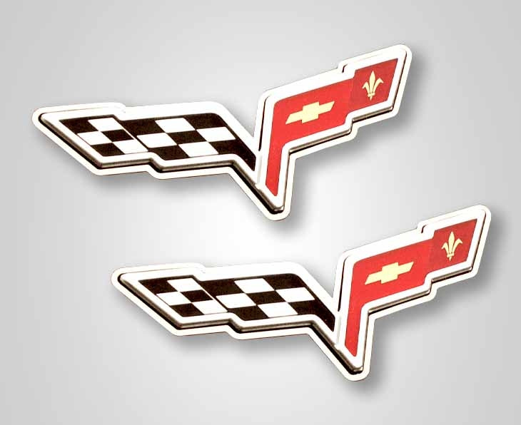 C6 Corvette Emblem Rings | Polished  | 2 pc | 2005-2013