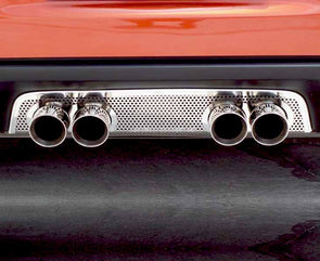 C6 Corvette Exhaust Filler Panel Perforated Stainless Steel