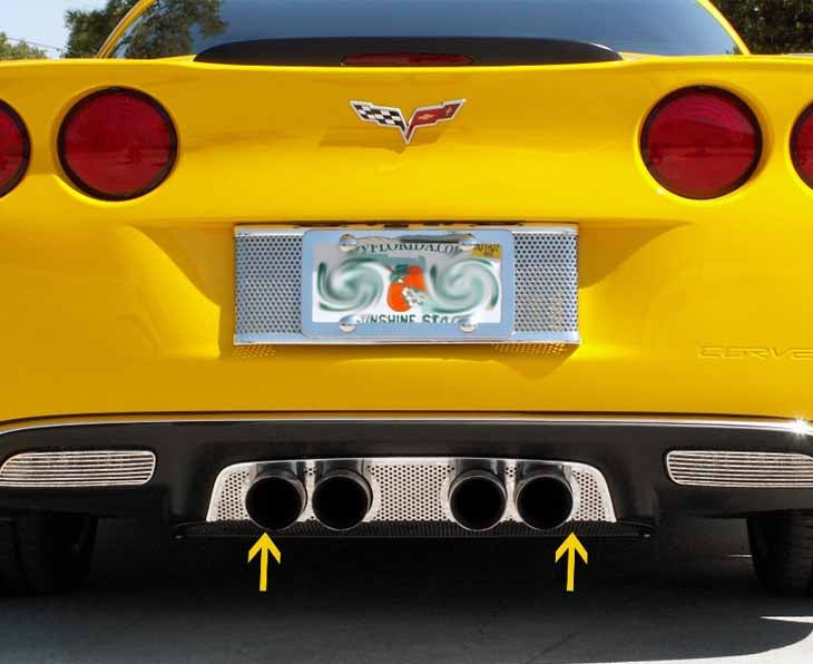 C6 Corvette Exhaust Filler Panel Perforated Stainless Steel (NPP Dual Mode Exhaust)