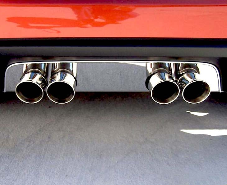 C6 Corvette Exhaust Filler Panel Plain Polished Stainless Steel (NPP Dual Mode Exhaust)