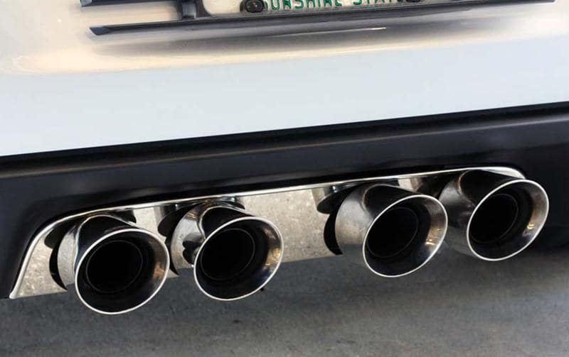 C6 Corvette Exhaust Filler Panel Polished Stainless Steel - Corsa 4 inch Quad Tips
