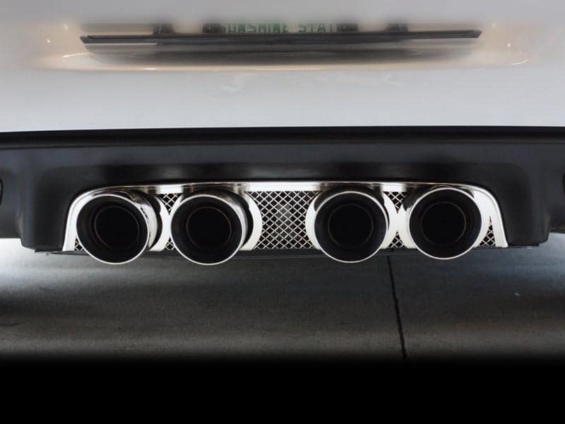 C6 Corvette Laser Mesh Exhaust Filler Panel Polished Stainless Steel - Borla Stinger / Touring Quad Round Tips