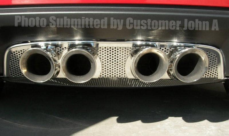 C6 Corvette Perforated Exhaust Filler Panel Polished Stainless Steel - Corsa 3.5 inch Quad Tips