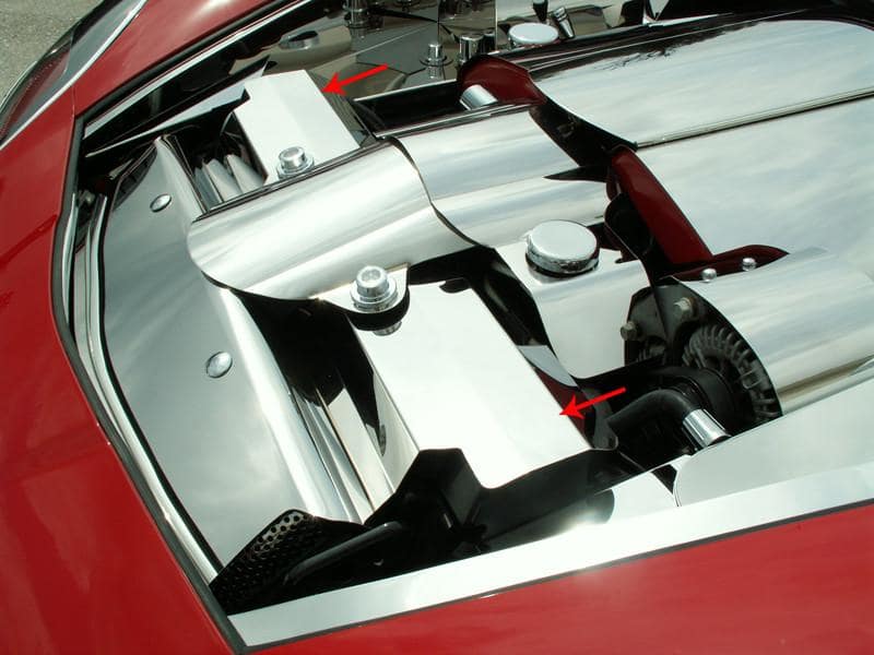 C6 Corvette Radiator Cover Component - Polished Stainless Steel (LS2 and LS7)
