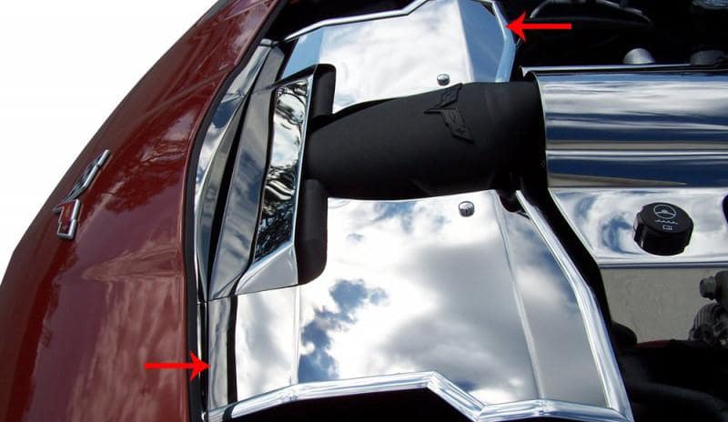 C6 Corvette Radiator Cover - Polished Stainless Steel (2005-2007)